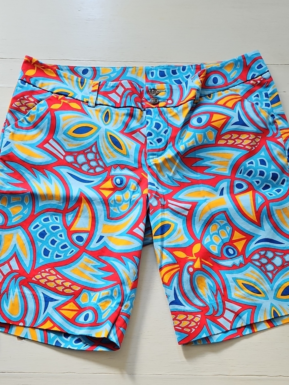LOUDMOUTH ladies Golf Bermuda shorts sz 14 Colorful